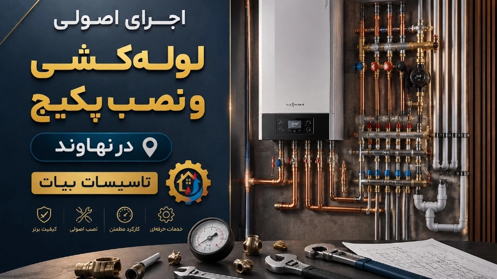 تاسیسات نهاوند اجرای اصولی لوله کشی و نصب پکیج