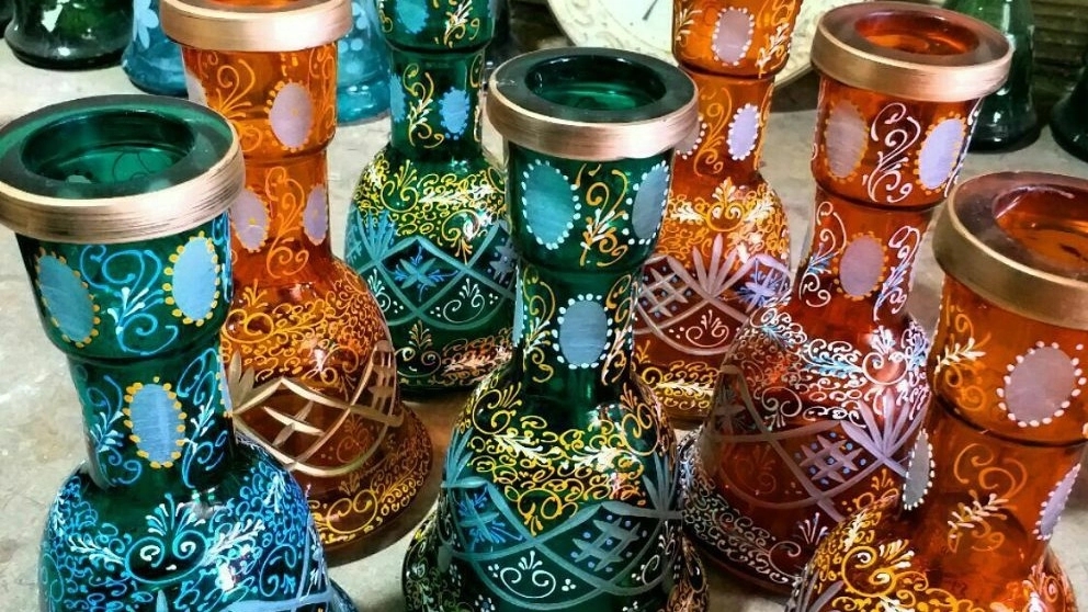 فروش و تولید شیشه قلیان و بلوریان علی اکبر بوجاری در ورامین