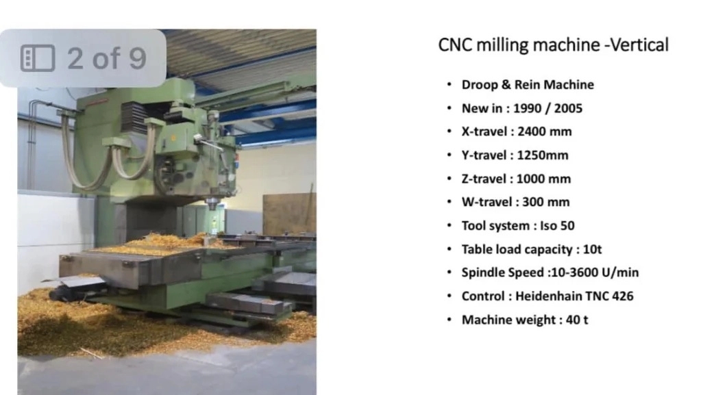 دستگاه فرز CNC عمودی مدل *Droop & Rein