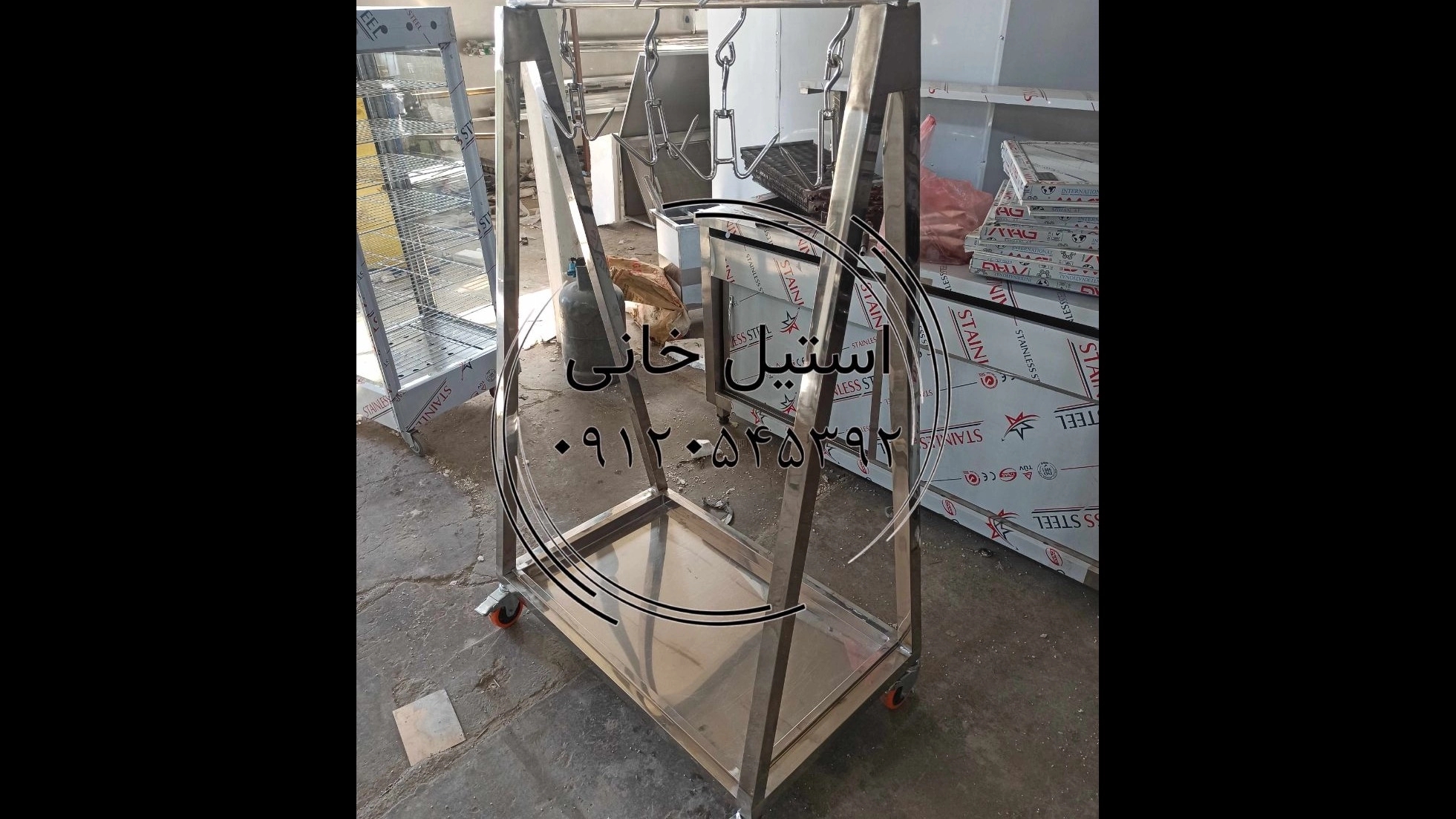 ترولی حمل گوشت استیل
