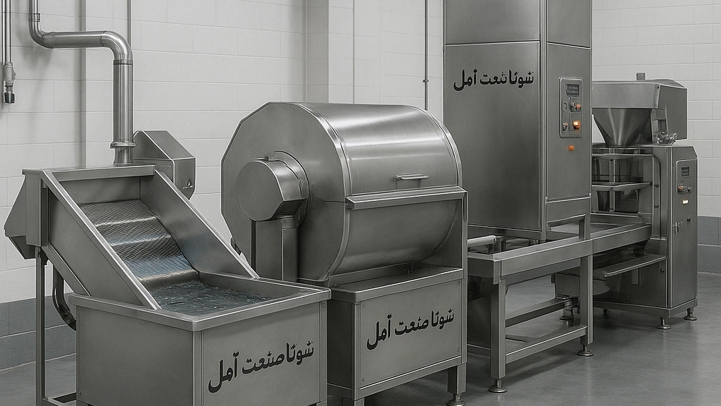 انواع ماشین‌آلات صنایع غذایی تولید شده توسط شونا صنعت آمل