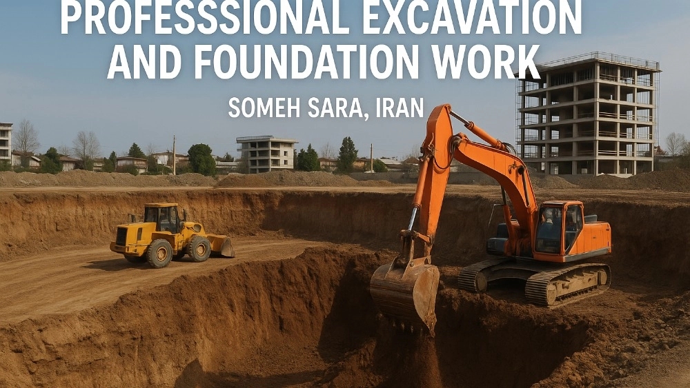 خاکبرداری انتظاری در صومعه سرا: اجرای تخصصی گودبرداری و فونداسیون