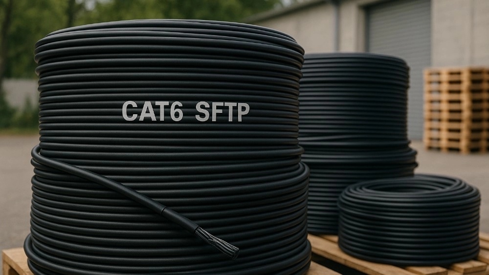 خرید عمده کابل شبکه cat6 sftp outdoor دبل ژاکت