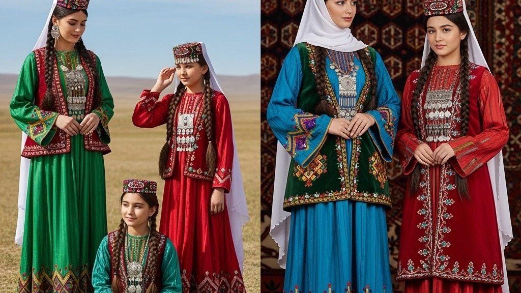 مدل لباس ترکمنی دخترانه و زنانه کالکشن جدید مزون طاهری