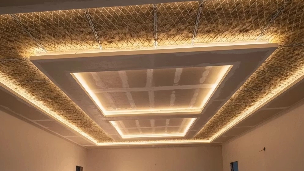 اجرای گچبری نور مخفی با رابیتس و فیبر در خوزستان