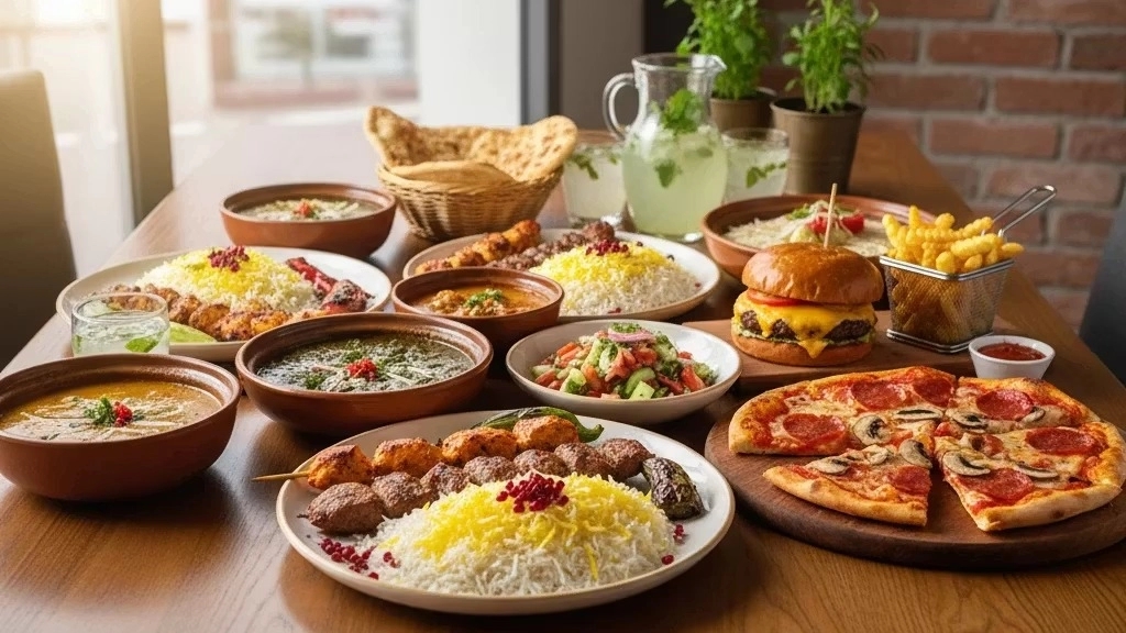 سرو انواع غذاهای ایرانی و فست‌فود در باغ مجنون تهران
