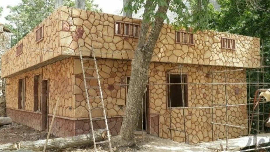 سنگ لاشه جابان، اجرای محوطه سازی کفسازی آبنما و باربیکیو در دماوند تهران