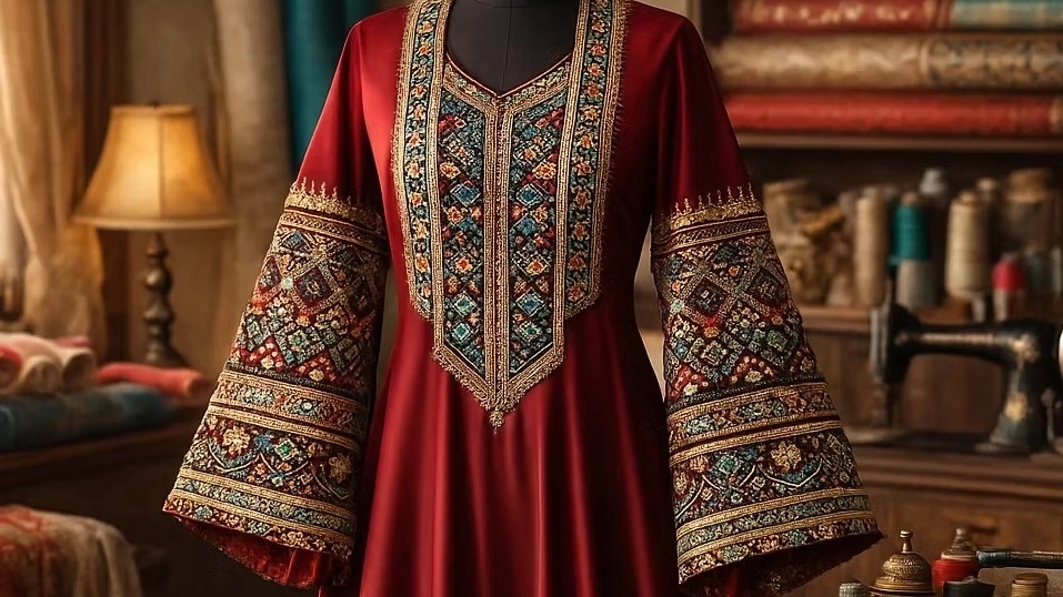 طراحی و دوخت لباس سنتی زنانه زی آستین در زاهدان