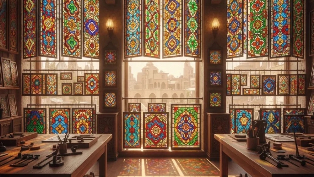 خرید شیشه رنگی و سنتی در تهران