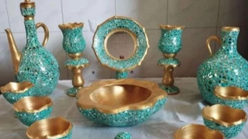 خرید هفت سین آینه کاری سفالی دست ساز در اصفهان