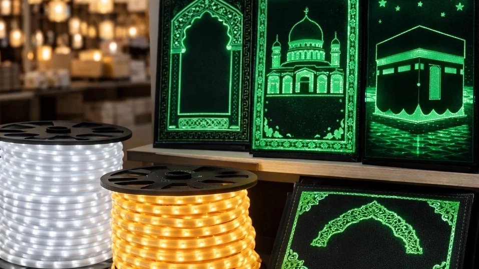 خرید ریسه شلنگی و جانماز شب تاب در تهران