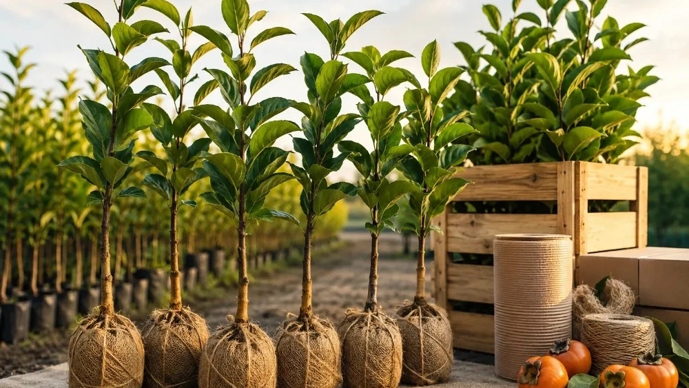 خرید نهال خرمالو سیبی باکیفیت با بستهبندی ایمن