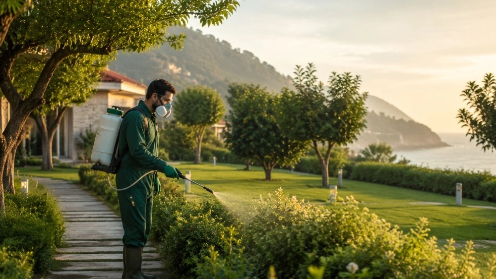 سمپاشی باغ و فضای سبز در سرخرود