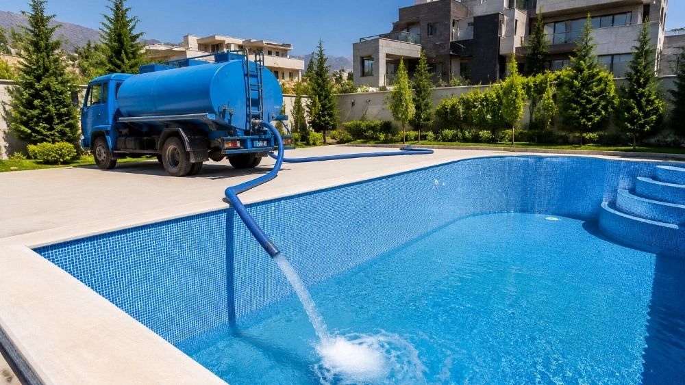 هزینه آبرسانی فوری استخر در غرب تهران