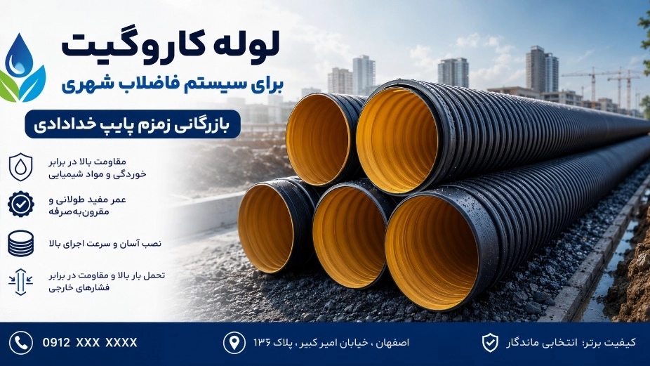 بهترین لوله کاروگیت برای سیستم فاضلاب شهری؛ راهنمای تخصصی انتخاب و خرید از بازرگانی زمزم پایپ خدادادی