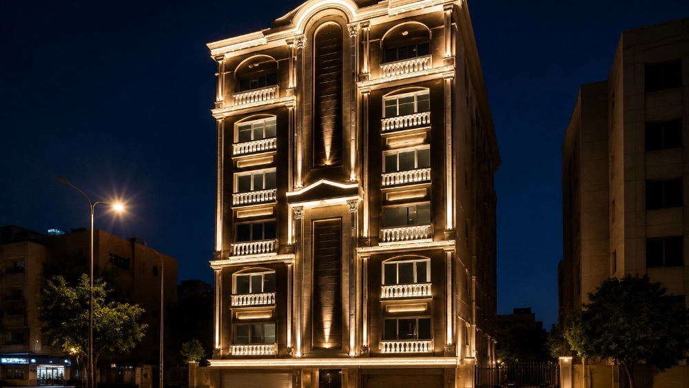 نورپردازی نمای ساختمان در اردبیل