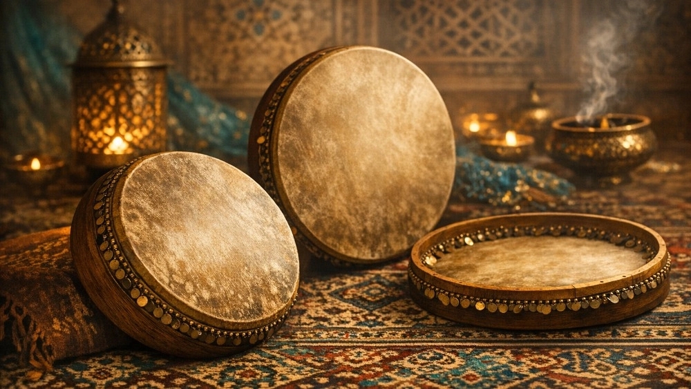 دف‌نوازی سنتی و آیینی در مراسم رسمی بیرجند