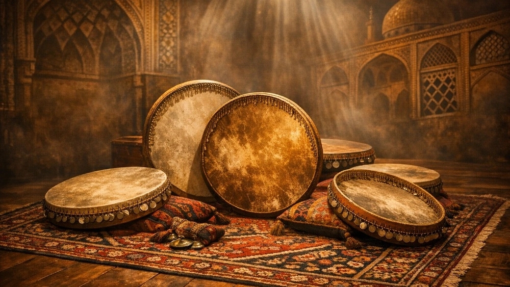 اجرای زنده دف در بیرجند با گروه دف‌نوازان اطلس