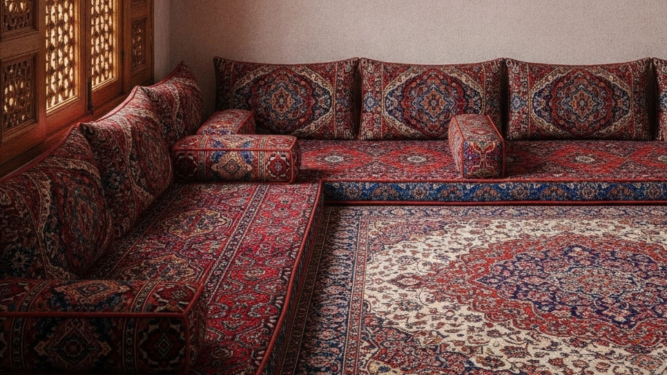خرید پشتی سنتی و تشک شاه‌ نشین در یزد با قیمت تولیدی