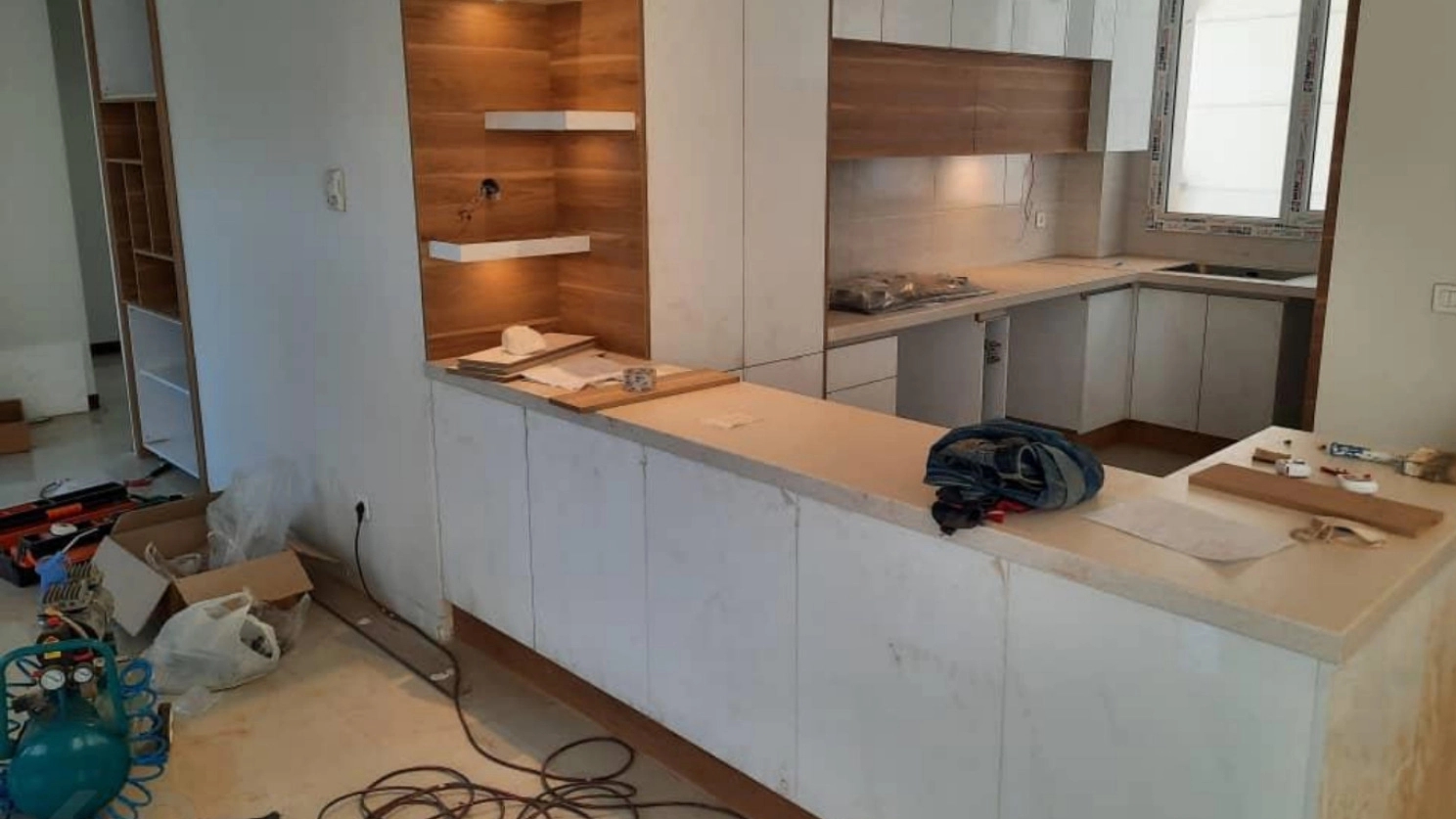 مراحل ساخت انواع کابینت چوبی