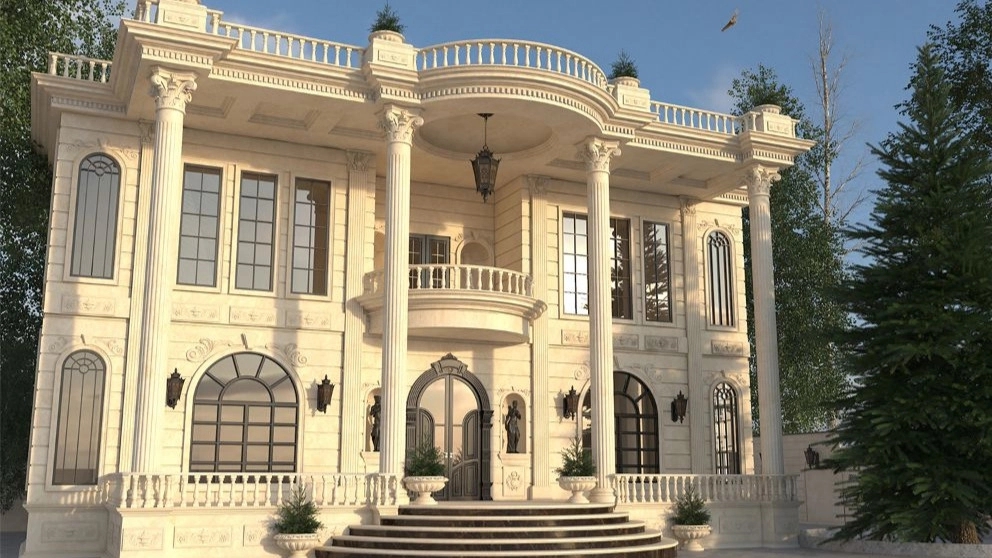 اصول طراحی نما با سنگ رومی