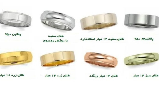 انواع مختلف طلا و رنگ‌های آن