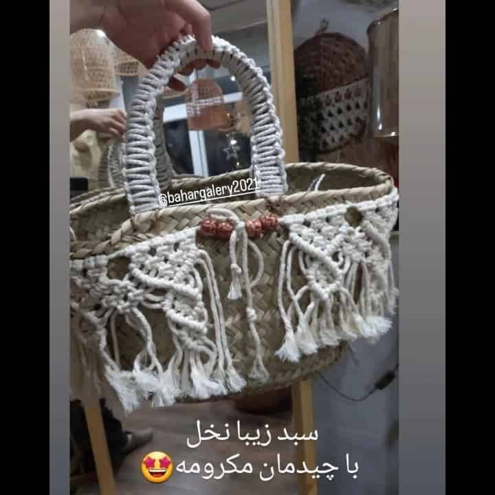 سبد نخل با چیدمان مکرومه