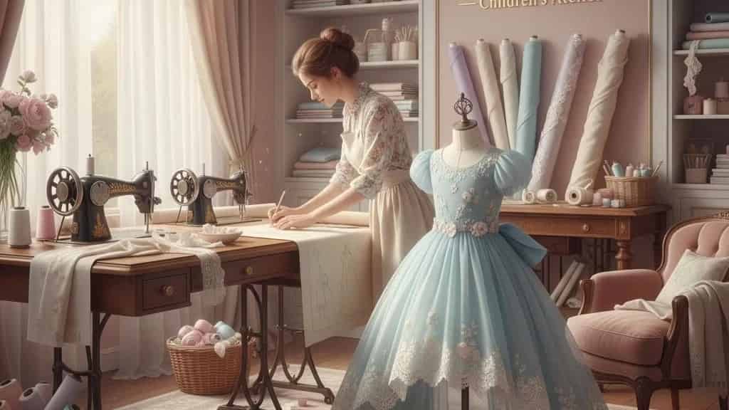 لباس مجلسی کودک با دوخت مزونی