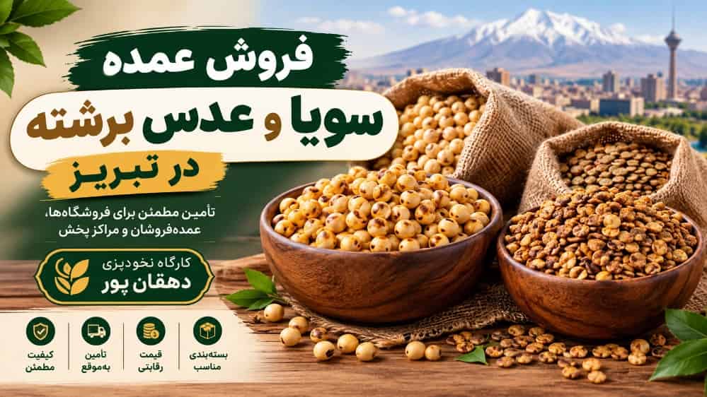 فروش عمده سویا و عدس برشته در تبریز