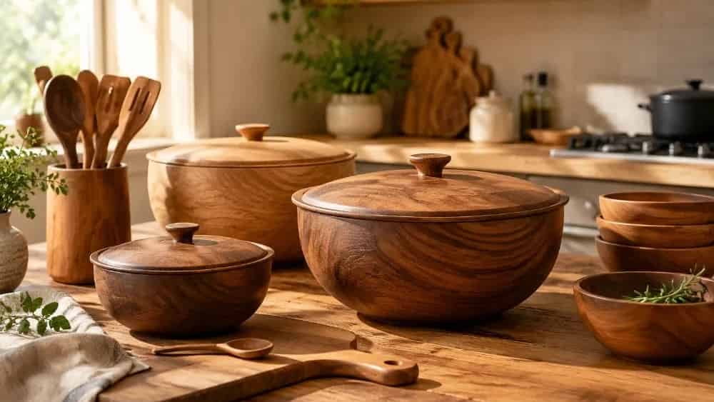 خرید و قیمت ظروف چوبی یا کاسه‌های چوبی دربدار در نظرآباد کرج