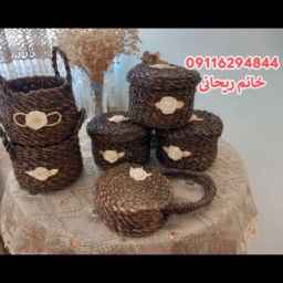 صنایع دستی رنگی بافت سریس، تولید کیف و خمره و باکس ریحانی در خمام رشت