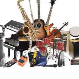 Musical instruments and decorative stone instruments in Tehran