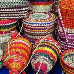 صنایع دستی حصیری بانوی شمالی خانم صانعی در خمام گیلان