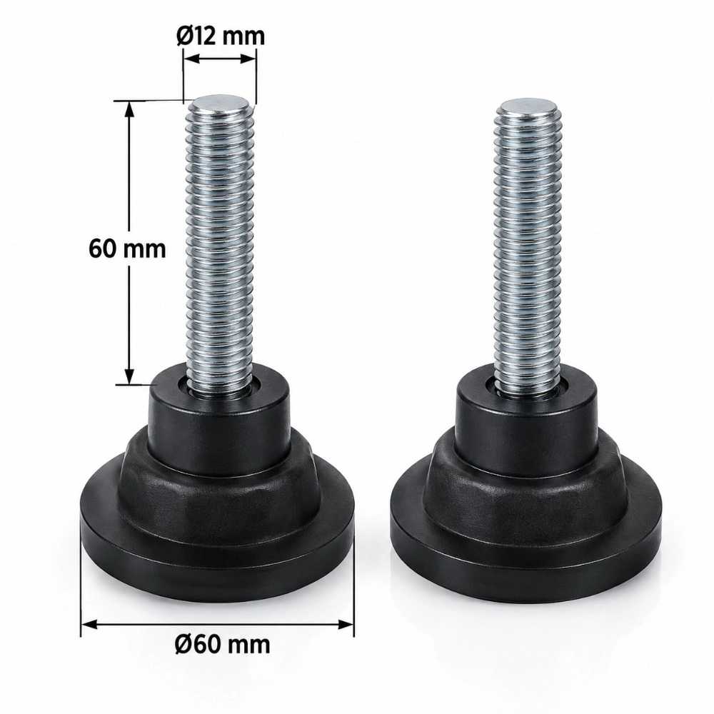 پایه ترازو با کفی ۶ سانتی (۶۰mm) پلاستیکی M12×60
