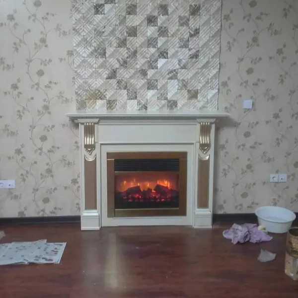 شومینه های کلاسیک(برقی،گازی،چدنی)با فرم چوب و سنگ