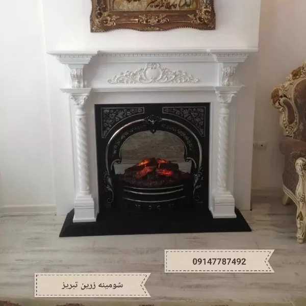 شومینه های کلاسیک(برقی،گازی،چدنی)با فرم چوب و سنگ