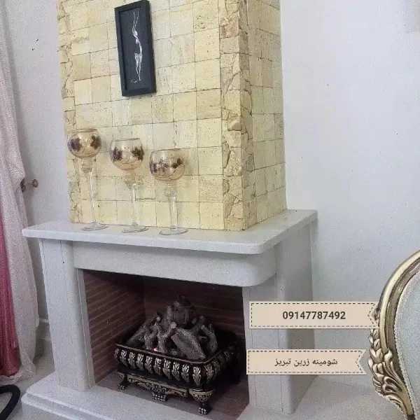 شومینه های کلاسیک(برقی،گازی،چدنی)با فرم چوب و سنگ