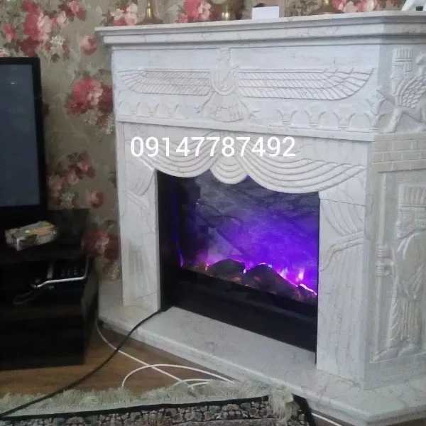 شومینه های کلاسیک(برقی،گازی،چدنی)با فرم چوب و سنگ