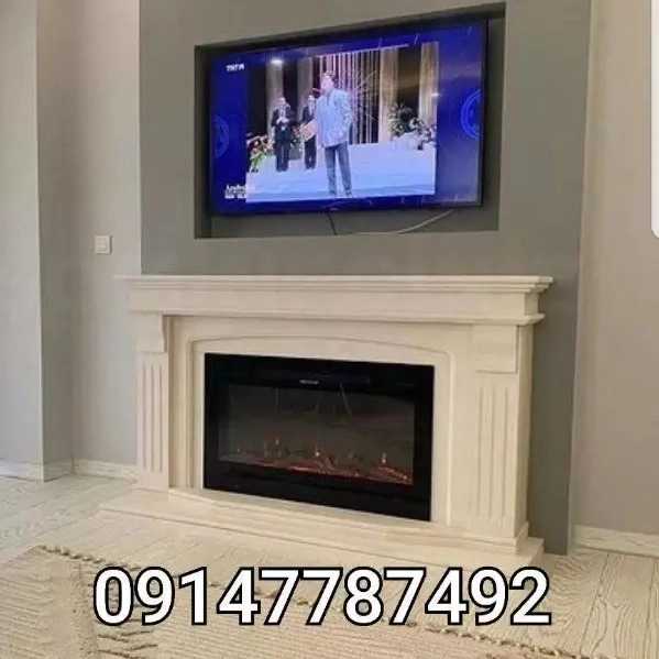 شومینه های کلاسیک(برقی،گازی،چدنی)با فرم چوب و سنگ