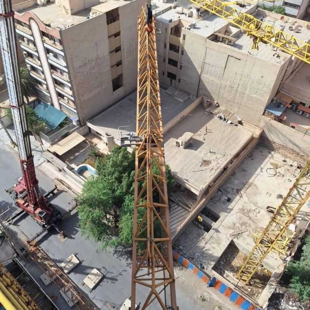 دمنتاژ تاور کرین ۱۶ تن فلش ۶۰ متری .