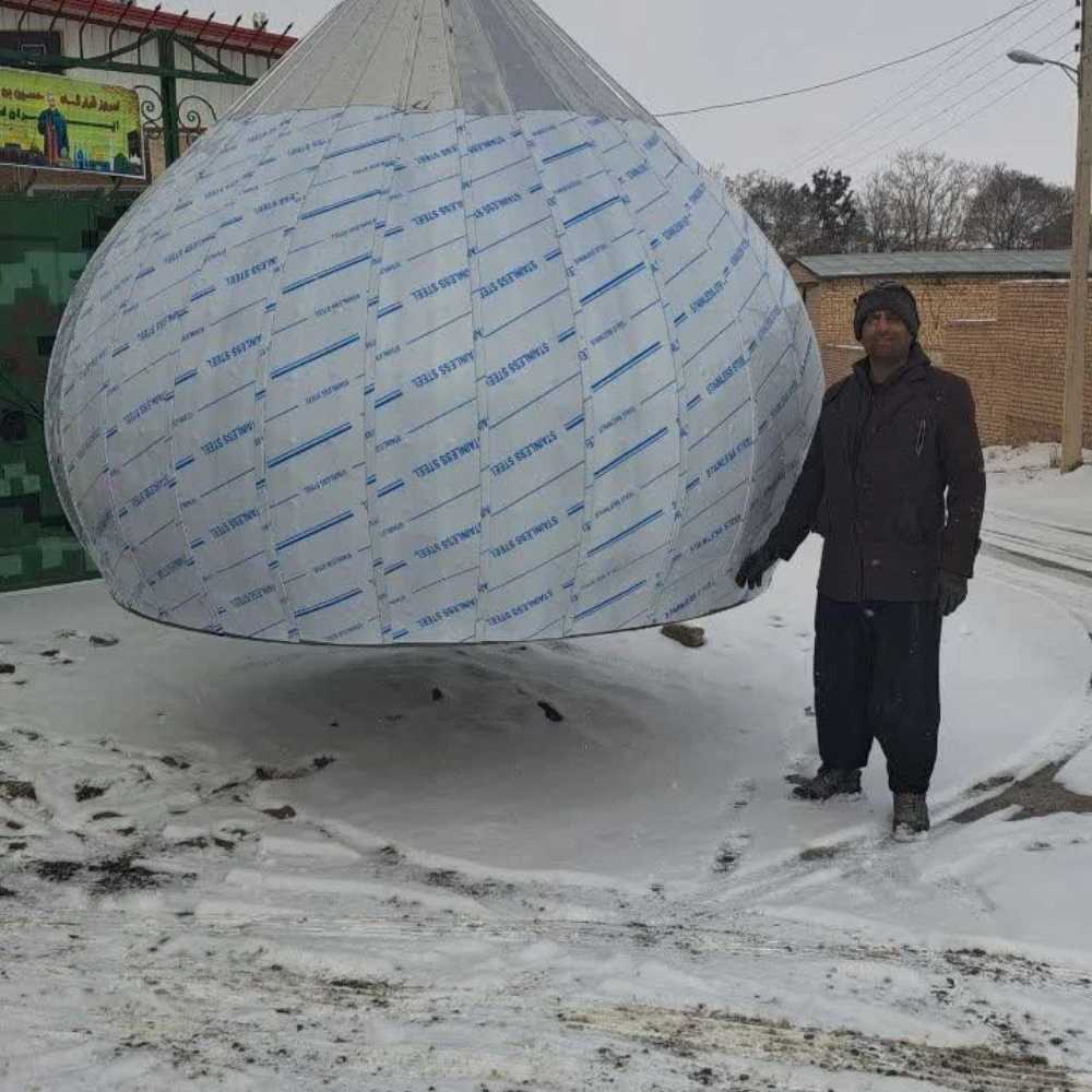 گلدسته دو رنگ طلایی و نقره‌ای با روکش استیل