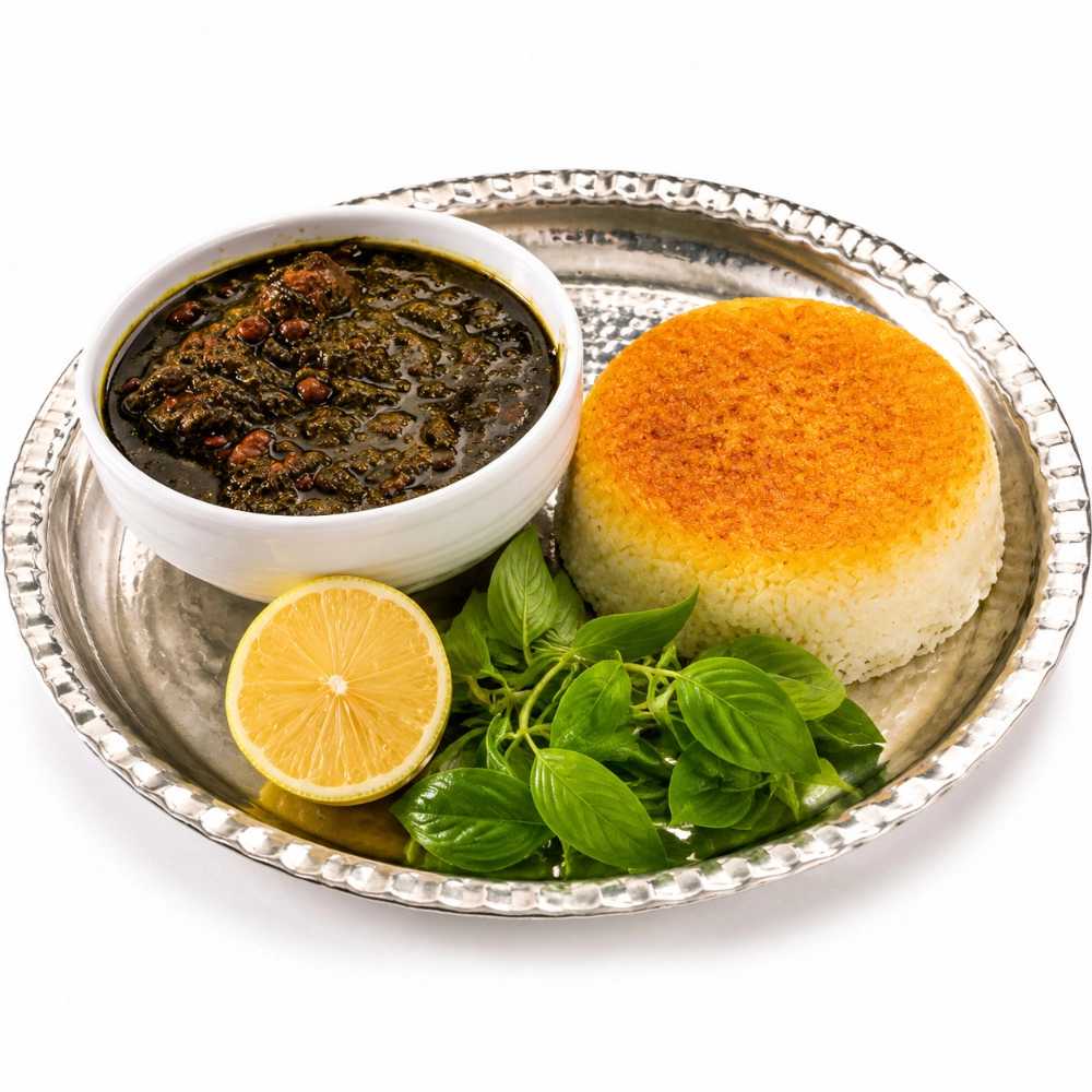چلو خورشت قورمه سبزی