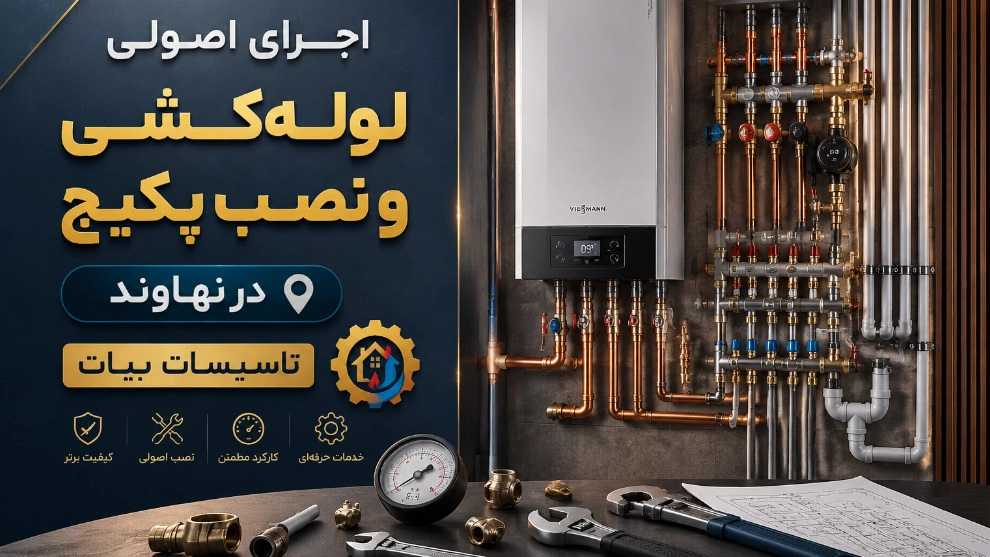 تاسیسات نهاوند اجرای اصولی لوله کشی و نصب پکیج