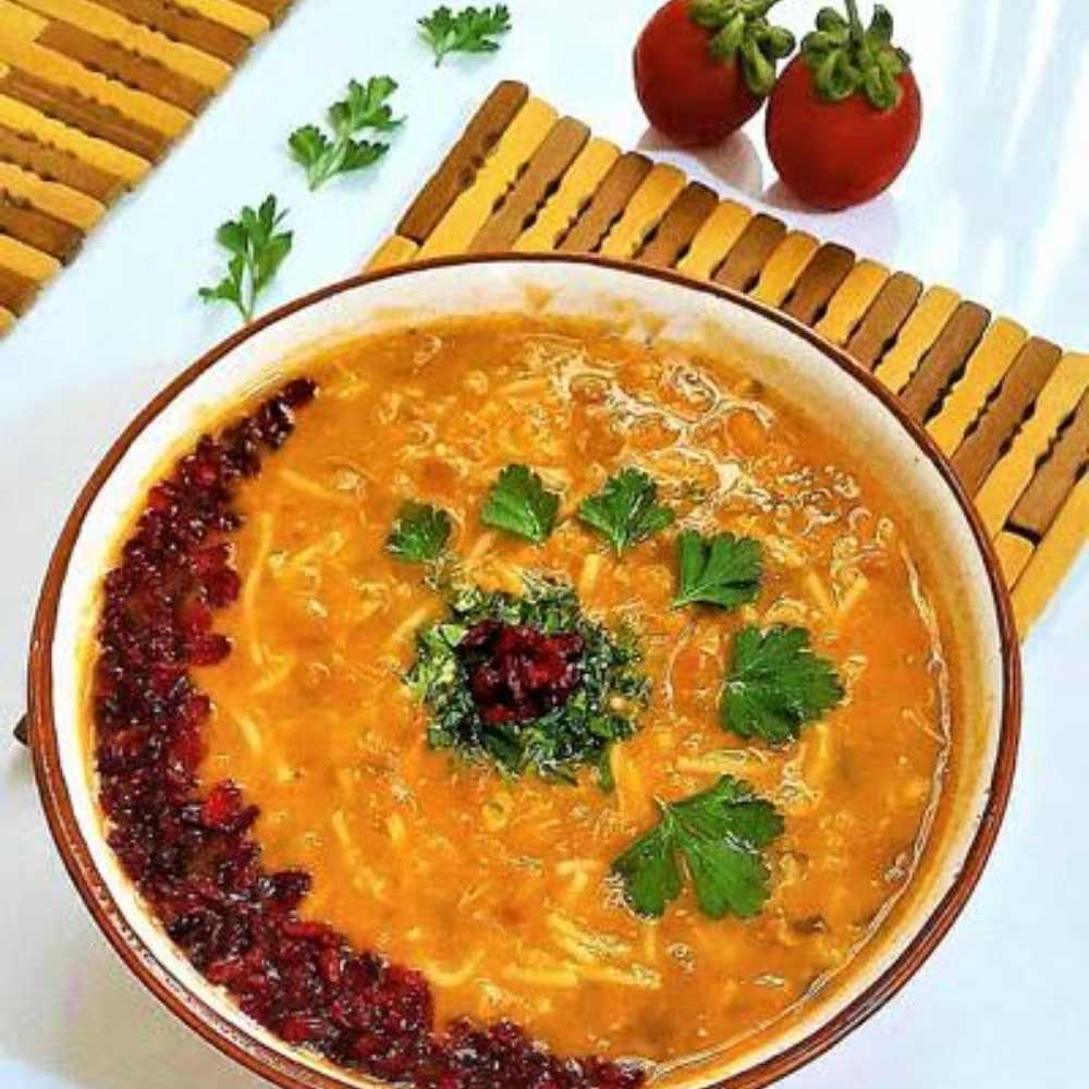 سوپ جو پر گوشت