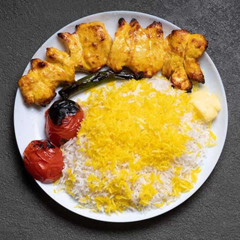 چلو جوجه 120 گرمی زعفرانی