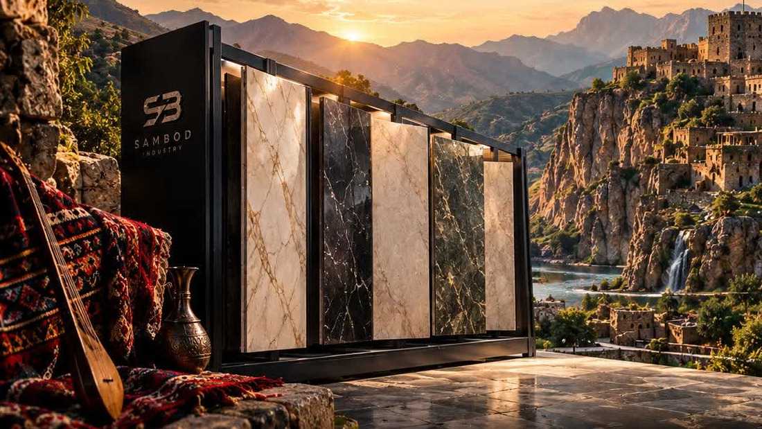 سامبد صنعت، طراحی تولید پنل نمایش کاشی سرامیک و سنگ در تهران