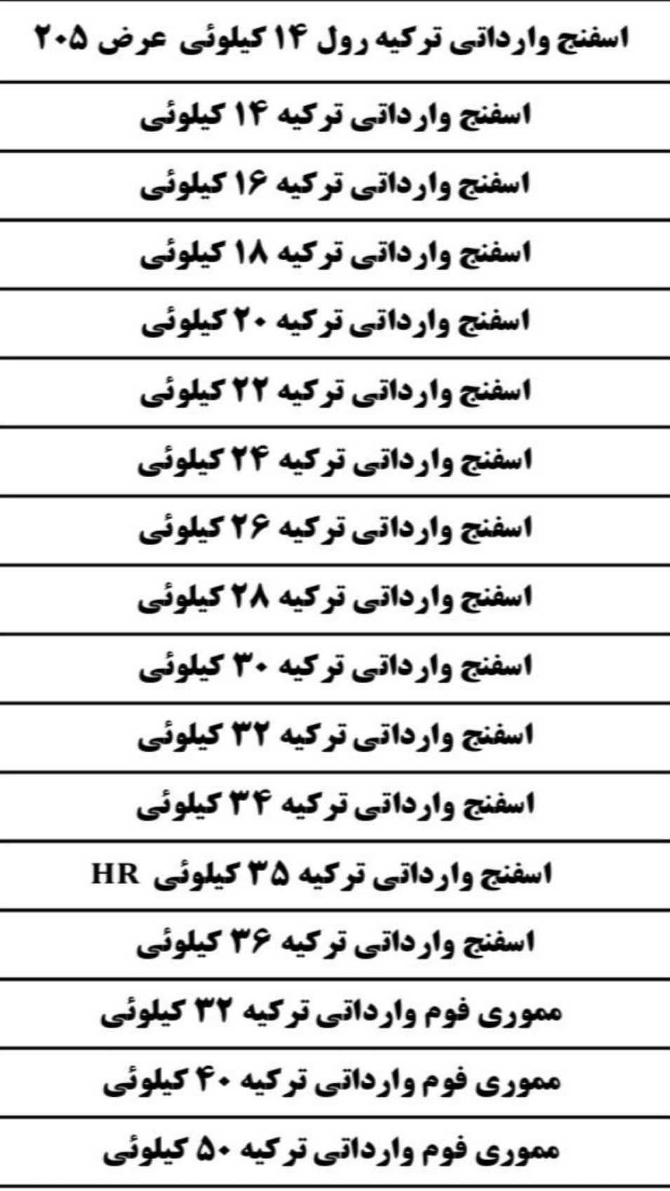 اسفنج وارداتی