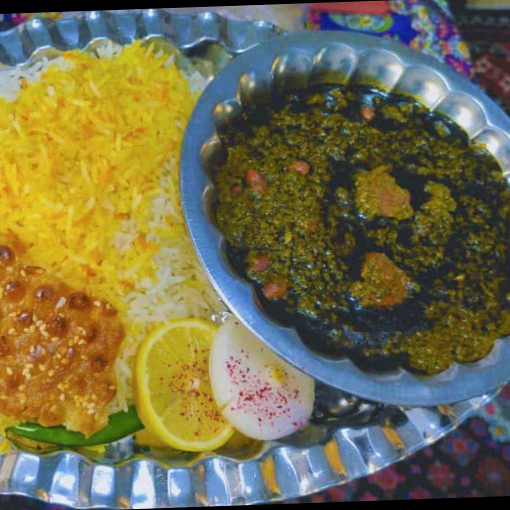 چلو خورشت قورمه سبزی