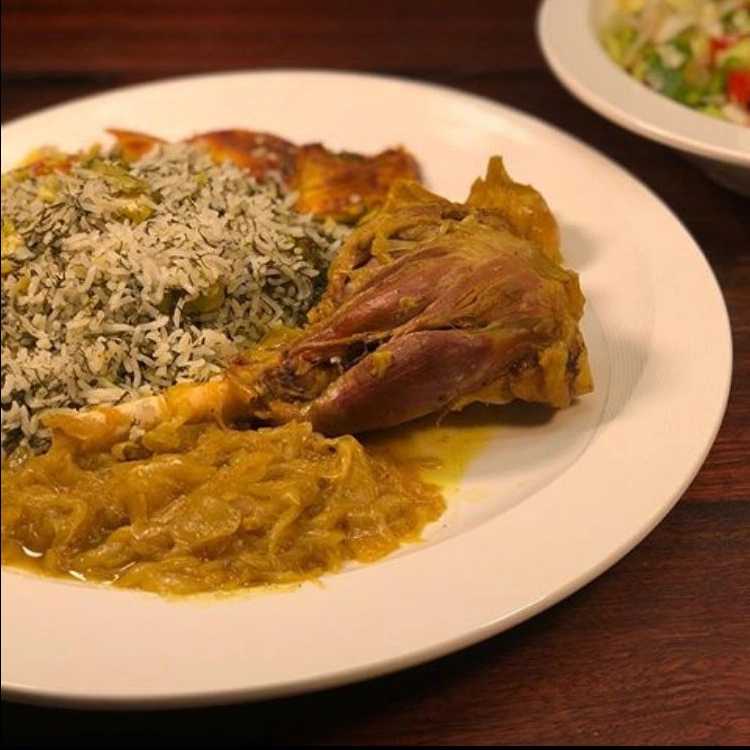 باقالی پلو با گردن گوسفندی