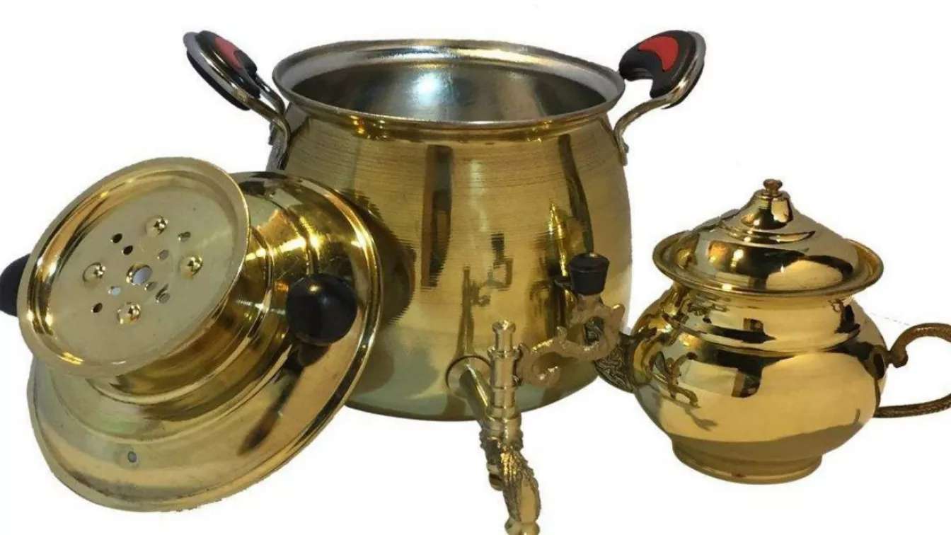 سماور و کتری برنجی و استیل